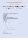Laser and Light Based Hair Removal Physics Exam Questions With Verified Answers