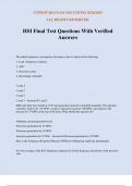 HSI Final Test Questions With Verified Answers
