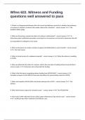 Wfms 622&period; Witness and Funding questions well answered to pass