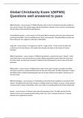 Global Christianity Exam 1&lpar;WFMS&rpar; Questions well answered to pass