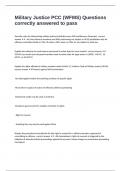 Military Justice PCC &lpar;WFMS&rpar; Questions correctly answered to pass
