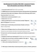 Package deal  for WGU Data Management Foundations - D426 Study Guide Exam with Multiple Choice Questions and Verified Answers 100&percnt; A  Graded
