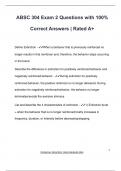 ABSC 304 Exam 2 Questions with 100&percnt; Correct Answers &vert; Rated A&plus;