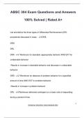 ABSC 304 Exam Questions and Answers 100&percnt; Solved &vert; Rated A&plus;