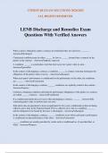 LENB Discharge and Remedies Exam Questions With Verified Answers