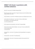 WMGT 101 Exam 1 questions with verified solutions