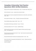 Canadian Citizenship Test Practice Questions With Verified Solutions&period;
