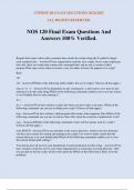 NOS 120 Final Exam Questions And Answers 100&percnt; Verified&period;
