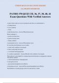 PATHO 370 QUIZ CH&period; 36&comma; 37&comma; 38&comma; 40&comma; 41 Exam Questions With Verified Answers