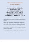 2024 Newest&vert;Power BI Interview Questions&vert;2024-2025 UPDATE&vert;COMPREHENSIVE FREQUENTLY MOST TESTED QUESTIONS AND VERIFIED ANSWERS&vert;GET IT 100&percnt; ACCURATE
