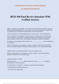 REM 100 Final Review Questions With Verified Answers