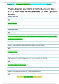 Physics Doppler Questions & Verified Answers 2024- 2025 &vert; 100&percnt; Pass Rate Guaranteed &vert; Latest Updated  Version