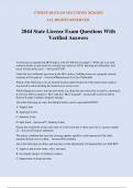2044 State License Exam Questions With Verified Answers