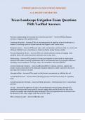 Texas Landscape Irrigation Exam Questions With Verified Answers