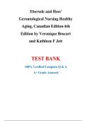 Gerontological Nursing&colon; Healthy Aging&comma; 6th Canadian Edition Ebersole & Hess Test Bank Comprehensive Questions and Answers