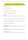 ADVANCED HEALTH ASSESSMENT MIDTERM QUESTIONS WITH CORRECT ANSWERS 2024 - 2025