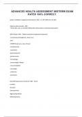 ADVANCED HEALTH ASSESSMENT MIDTERM EXAM RATED 100&percnt; CORRECT&period;