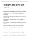 Component 3&comma; Health and Well-being Practice Exam Questions And Actual Answers&period;