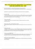 WGU C253 ADVANCED MANAGERIAL ACCOUNTING QUIZ AND ANSWERS 2024 - 2025