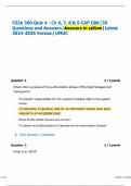 CSIA 360 Quiz 1&comma;2&comma;3 and 4 Bundle with complete solution