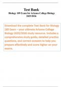Biology 189 Exam &ndash; Complete Arizona College Biology Study Guide with Exam 1&ndash;3&comma; Final Exam&comma; Quizzes&comma; Practice Questions&comma; Answers&comma; and Detailed Explanations 2025&sol;2026