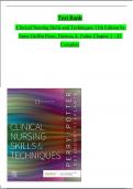 TEST BANK For Clinical Nursing Skills and Techniques 11th Edition by Anne Griffin Perry&comma; Patricia A&period; Potter&comma; Verified Chapters 1 to 43&comma; Complete Newest Version