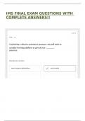IMS FINAL EXAM QUESTIONS WITH COMPLETE ANSWERS&excl;&excl;