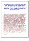 NR 599 NURSING INFORMATICS FINAL EXAM 2023- 2024 UPDATED QUESTIONS WITH DETAILED ACCURATE SOLUTIONS COMPLETE DOCUMENT FOR STUDY ALREADY GRADED A&plus; GUARANTEED SUCCESS NEWEST&excl;&excl;&excl;&excl;