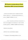 MN Dental Jurisprudence Exam  Questions With Correct Answers 2024&sol;2025