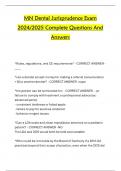 MN Dental Jurisprudence Exam  2024&sol;2025 Complete Questions And  Answers 