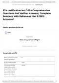 ETA certification test 2024 Comprehensive Questions And Verified Answers&sol; Complete Solutions With Rationales &vert;Get It 100&percnt; Accurate&excl;&excl;