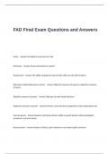 FAD Final Exam Questions and Answers