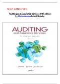 TEST BANK FOR&colon;  Auditing and Assurance Services 14th edition by Alvin A Arens Latest Update&period; 
