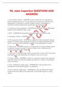 PA&comma; state inspection QUESTIONS AND ANSWERS