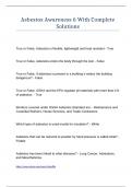 Asbestos Awareness 6 With Complete Solutions
