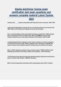Alaska electrician license exam certification Actual exam questions and answers complete material Latest Update 2025 Graded A&plus;