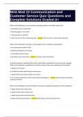 NHA Mod 12 Communication and Customer Service Quiz Questions and Complete Solutions Graded A&plus;
