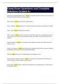 Camp Exam Questions and Complete Solutions Graded A&plus;