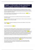 Chapter 2 Informatics Exam Questions and Complete Solutions Graded A&plus;