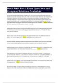Mock RHIA Part 1 Exam Questions and Complete Solutions Graded A&plus;