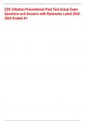 CDC Infection Preventionist Post Test Actual Exam Questions and Answers with Rationales Latest 2024-2025 Graded A&plus;&period; 