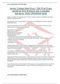 Jersey College Med-Surg 1 RN Final Exam questions And Answers with Complete Solutions 100&percnt; UPDATED 2025
