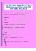 MLPAO MOCK EXAM QUESTIONS 2025 &vert;GUARANTEED ACCURATE ANSWERS &vert;VERIFIED