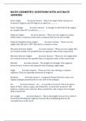 MATH &lpar;GEOMETRY&rpar; QUESTIONS WITH ACCURATE ANSWERS