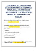 OLDROYD PSYCHOLOGY 1010 FINAL  EXAM UNIVERSITY OF UTAH &vert; NEWEST  ACTUAL EXAM COMPREHENSIVE  QUESTIONS AND VERIFIED ANSWERS  GRADED A&plus; &vert; 100&percnt; PASS &vert; 2025  UPDATE&excl;