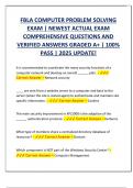 FBLA COMPUTER PROBLEM SOLVING  EXAM &vert; NEWEST ACTUAL EXAM  COMPREHENSIVE QUESTIONS AND  VERIFIED ANSWERS GRADED A&plus; &vert; 100&percnt;  PASS &vert; 2025 UPDATE&excl;