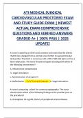 ATI MEDICAL SURGICAL  CARDIOVASCULAR PROCTORED EXAM  AND STUDY GUIDE EXAM &vert; NEWEST  ACTUAL EXAM COMPREHENSIVE  QUESTIONS AND VERIFIED ANSWERS  GRADED A&plus; &vert; 100&percnt; PASS &vert; 2025  UPDATE&excl;