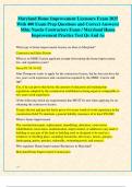 Maryland Home Improvement Licensure Exam 2025  With 400 Exam Prep Questions and Correct Answers&sol;  Mhic Nascla Contractors Exam &sol; Maryland Home  Improvement Practice Test Qs And As