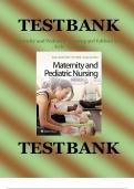 Test Bank for Maternity and Pediatric Nursing&comma; 3rd Edition By Susan Ricci&comma; Theresa Kyle&comma; and Susan Carman &vert;9781975220426 &vert; All chapters included &vert; Graded A&plus; &vert; LATEST