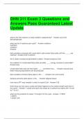 DHN 311 Exam 3 Questions and Answers Pass Guaranteed Latest Update 